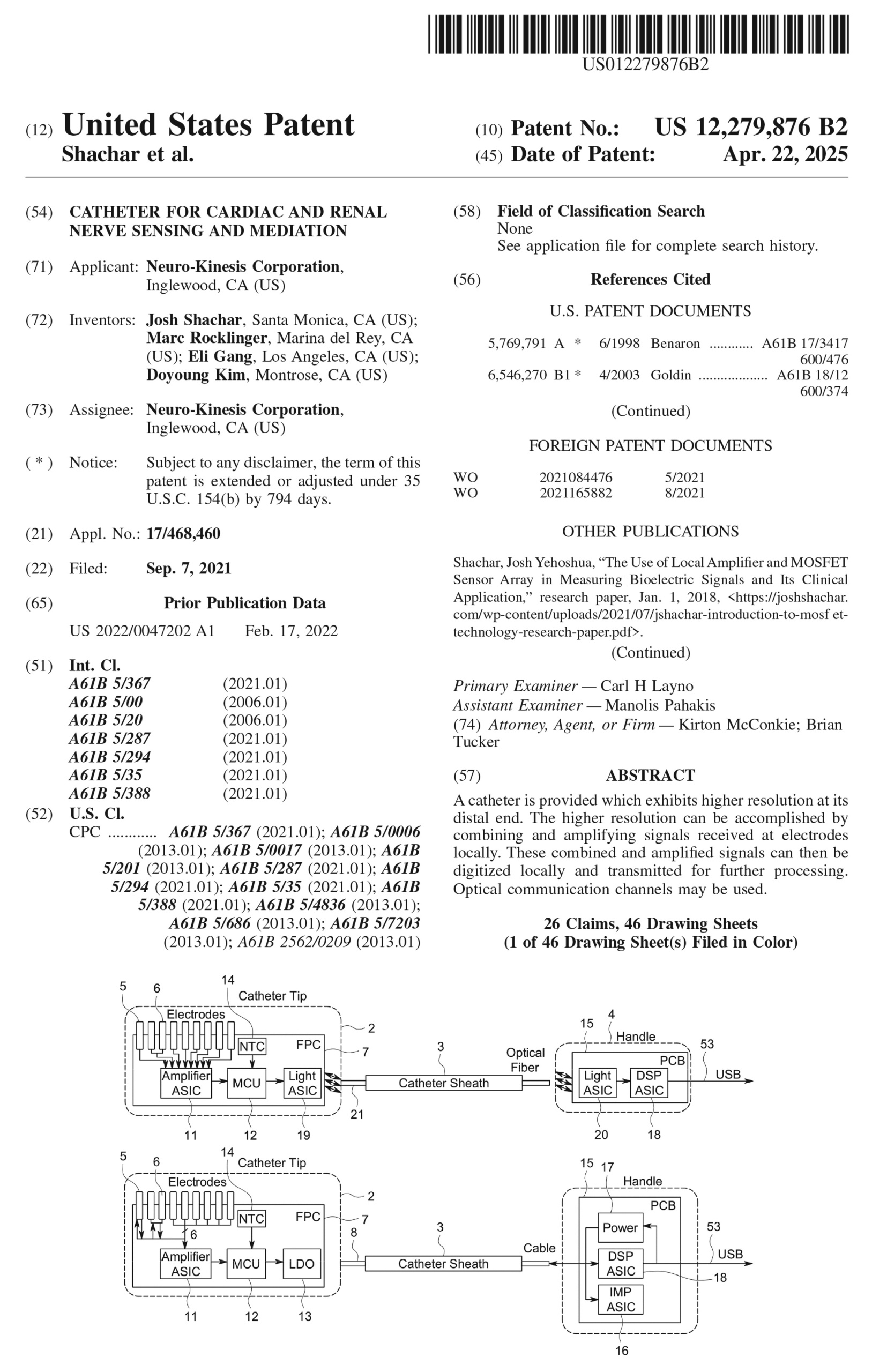 Catheter For Cardiac And Renal Nerve Sensing And Mediation